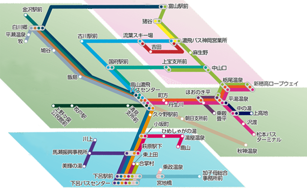 大阪 京都 飛騨高山 奥飛騨温泉郷 新穂高ロープウェイ 高速バス 路線 乗合 アップオン